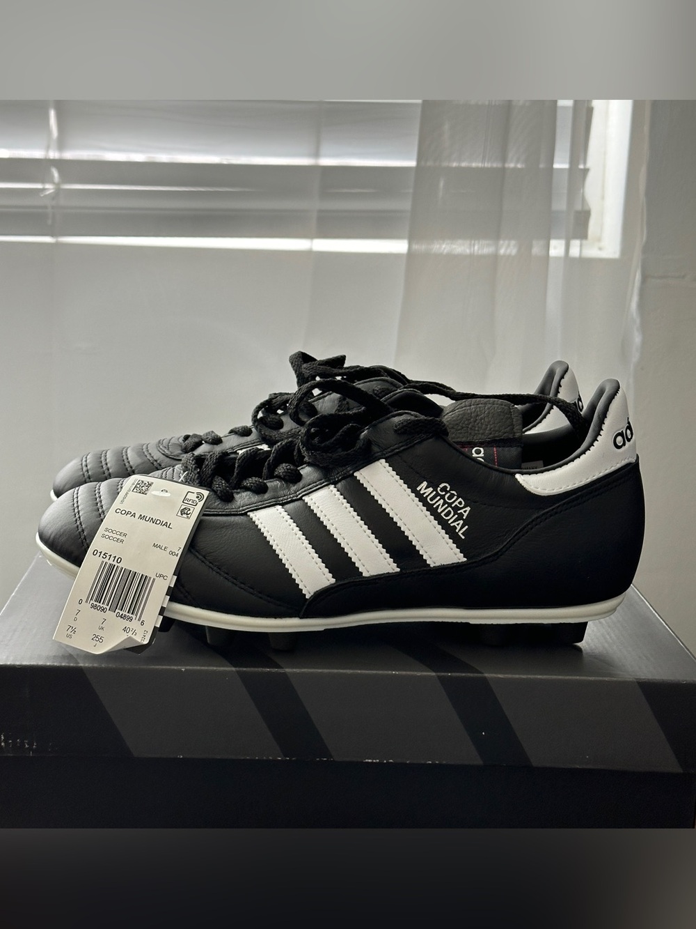 adidas Copa Mundial Black/White Men's Soccer Cleats Shoes 7.5 Made in GERMANY